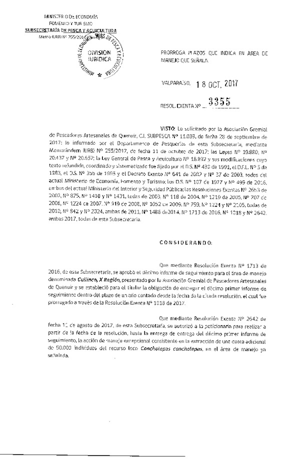 Res. Ex. N° 3355-2017 Prorroga Plazo 11° Seguimiento.