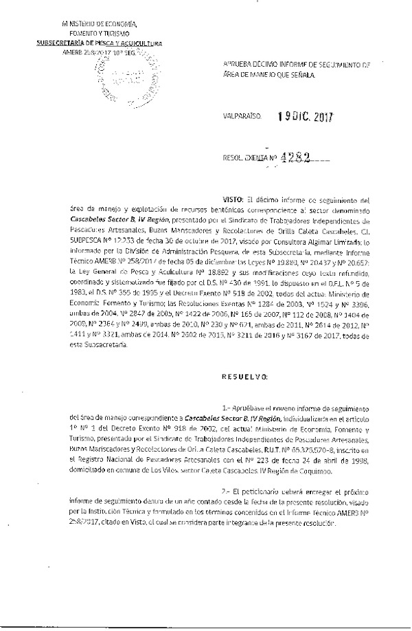 Res. Ex. N° 4282-2017 10° Seguimiento.