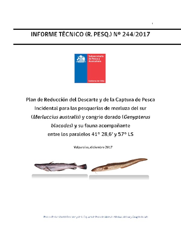 Informe Técnico (R. Pesq.) N° 244-2017 Plan de Reducción del Descarte. (Publicado 31-01-2018)