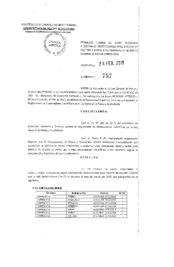 Res. Ex. Nº 757-2018 Naves mes de marzo de 2018.