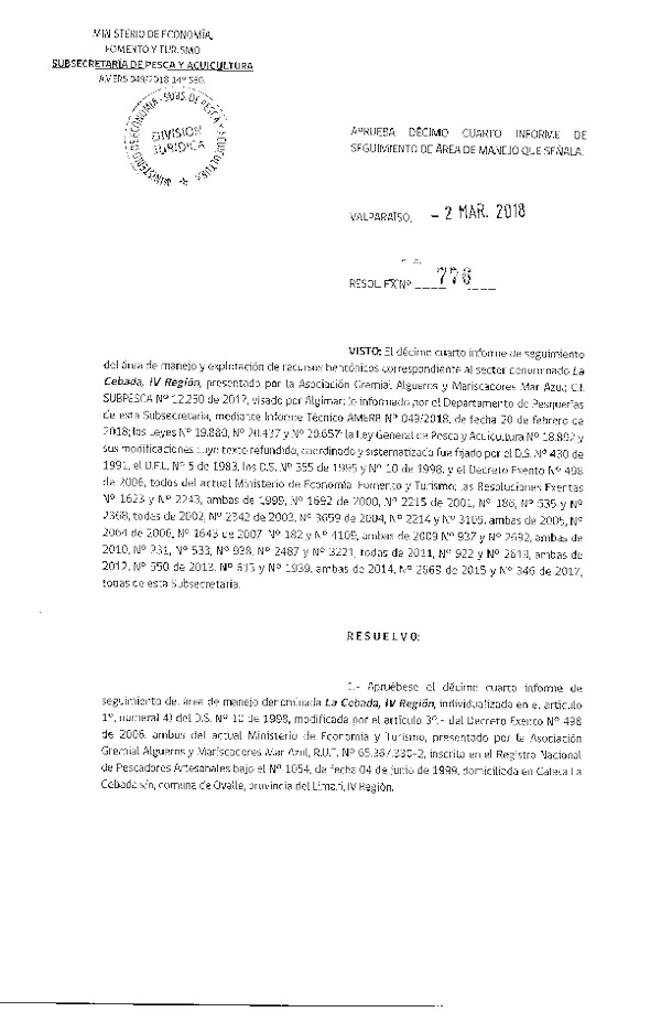 Res. Ex. N° 776-2018 12° Seguimiento.
