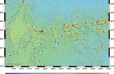  Fondo marino ady a Isla de Pascua, entre paralelos 23ºS y 31ºS y meridianos 101ºW y 114ºW