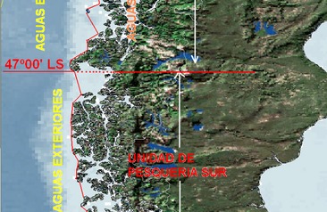 Delimitación de unidades de pesquerías (al interior de Demersal Sur Austral)